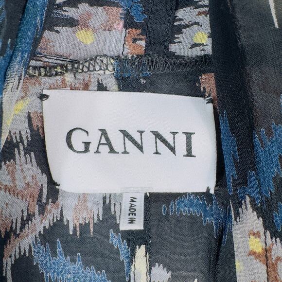 Ganni Blue Floral Kimono Size XS - Picture 6 of 10